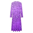 thumbnail image 4 of FNFYFH Women's Long Sleeve Halloween Print Maxi Dress Cute Costume Tunic Dresses for Parties, 4 of 5