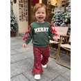 thumbnail image 5 of RUINIXCW Toddler Girl Christmas Outfits Letter Embroidery Sweatshirt and Flare Pants, 5 of 8