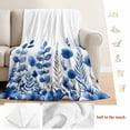 thumbnail image 5 of Blue Poppy Floral Blanket Soft Cozy Warm Throw Blanket for Couch, Plush Fuzzy Flannel Fleece Blankets for Sofa, Watercolor Flowers Pastoral Bed Blankets Lightweight Gifts for Women, 40"x50", 5 of 9