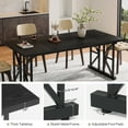 thumbnail image 5 of Tribesigns Black Dining Table for 4-6, 63-Inch Wooden Rectangle Kitchen Table with Heavy Duty Metal Pedestal, Large Modern Dinner Desk for Kitchen, Dining Room, 5 of 17