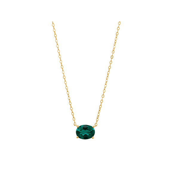 Women's Welry Natural Oval Peridot Pendant Necklace in 10kt Gold, 17"