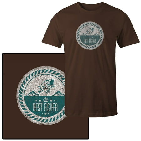 Men's Best Fisher Fishing Illustration with Fish