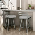 thumbnail image 3 of Amisco Derek 26.75" Polyurethane Swivel Counter Stool in Light Gray/Glossy Gray, 3 of 4
