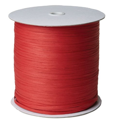 Jillson Roberts Bulk Eco Paper Raffia Ribbon, Red, 1000 Yard Spool (BPR09)