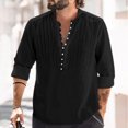 thumbnail image 2 of Christmas Deals! Borniu Mens Shirts,Long Sleeve Shirts for Men,Casual Solid Color Button Stand-up Collar Long Sleeve Pullover Blouse Tops Clearance, 2 of 6