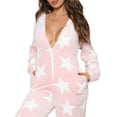 thumbnail image 4 of Biekopu Female Nightwear, Floral Print Long Sleeve Hooded Jumpsuit with Zipper, 4 of 6