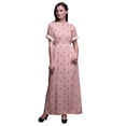 thumbnail image 1 of Bimba Robe Longue Imprimée en Rayonne à Feuilles, Taille Smockée, Fente Latérale, Robe pour Femme - Xxx-Grand, 1 of 6