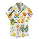 thumbnail image 2 of Camisa con estampado gráfico para hombre, camisa abotonada, camisa informal, uso diario, cita, vacaciones, solapa, manga corta, camisa de poliéster, carnaval, 2 of 5