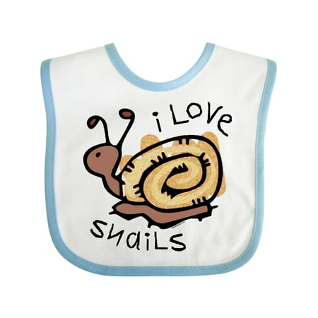 

Inktastic I Love Snails Gift Baby Boy or Baby Girl Bib