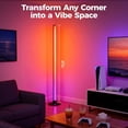 thumbnail image 4 of Maylit ICRGB Corner Floor Lamp, 2 Pack Smart LED Floor Lamps with App & Remote Control, Music Sync, 16 Million Colors, Auto Timer, Modern Ambient Standing Light for Gaming Room, Living Room, Bedroom, 4 of 7