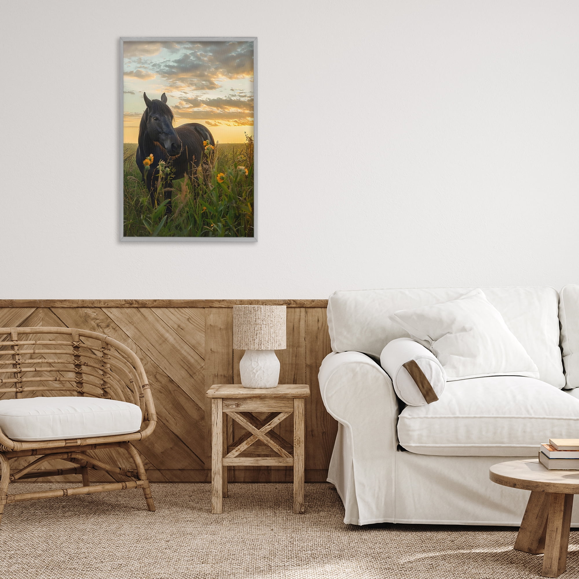 Stupell Industries Standing In Field Of Flowers Gray Framed Giclee Art, design by Creative Studio