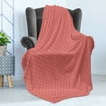 thumbnail image 4 of Geometric Soft Flannel Fleece Throw Blanket, Horizontal Diamond Line Pattern Design with Chevron Lines Tile Print, Cozy Plush for Indoor and Outdoor Use, 70" x 90", Coral Cream Salmon, by Ambesonne, 4 of 5