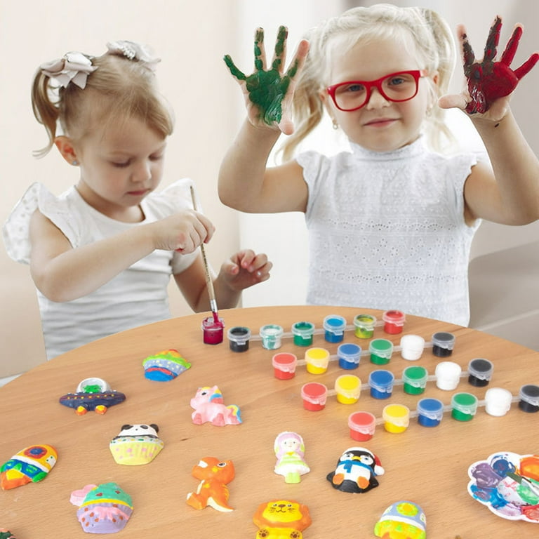 Plaster Painting Kit Children's Plaster Doll Painting Set Handmade Toys  With 12 Watercolor Pens For Kids