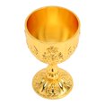 thumbnail image 2 of Metal Wine Cup, Flower Pattern Multi Purpose Exquisite Workmanship Metal Embossed Wine Cup  For Gifts Gold,Silver,Bronze, 2 of 8