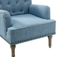 thumbnail image 6 of 14 Karat Home Wooden Armchair Nailhead Trim Carved Legs Comfy Accent Chair Tufted Back Living Room Blue, 6 of 6