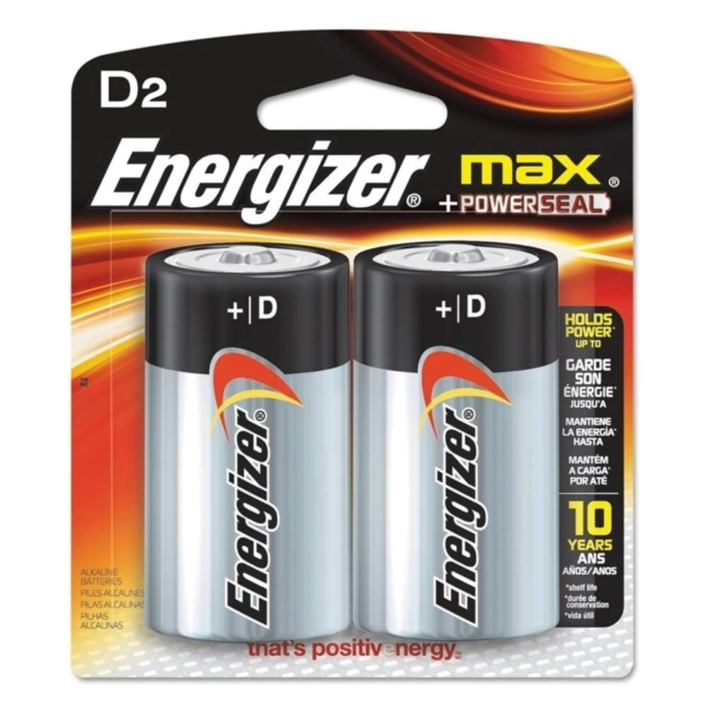 Energizer Max D Batteries, DoublePack E95BP2 Alkaline, 1 Pack of 2 â