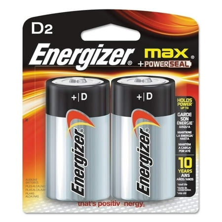 Energizer Max D Batteries, Double-Pack E95BP-2 Alkaline, 1 Pack of 2 â