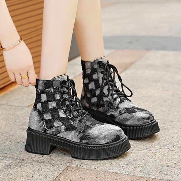 Styesk Boots for Women Women's Middle Heel Boot Ankle Boot Comfortable Casual Shoes Work Boots for Women