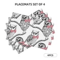 thumbnail image 2 of Placemats Set Of 4 / 6, Bow Tie Owl Placemats For Dining Table Indoor/Outdoors Heat Resistant Washable Placemats 18" X 12", 2 of 8
