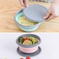 thumbnail image 4 of 3pcs Folding Bowl Outdoor Camping Tableware Sets Lunch Box Portable Salad Bowl with Lid, 4 of 6