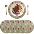 thumbnail image 3 of GZHJMY Christmas Tree Round Placemats Set of 4, Non-Slip PVC Table Mats Washable Heat Resistant Place Mats for Kitchen Dining Table Christmas Home Decor, 15.4 Inch Table Mat, 3 of 7