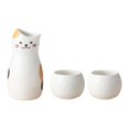 thumbnail image 1 of Juego de tazas de botella de Sake de cerámica, juego de té con forma de gato, vasos de Sake de , jarra de Sake, botella Tokkuri para vino, 1 of 9