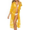 thumbnail image 4 of Eiyaclvo Women's Long Swimsuit Coverup Summe Beach Kimono Cover Up Floral Lace Open Front Bikini Sheer Beach Cover Ups Long Kimono Cardigans, 4 of 5