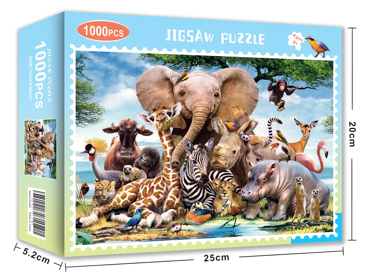 Puzzle 1000 Pieces Jigsaw Animals Kids Adult  Children Toy Gift Decompression US 