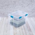 thumbnail image 4 of Sterilite 76 Liter Gasket Box, Weather-Resistant Large Clear Storage Bin with Latch Lid, Blue - 4PK, 4 of 9