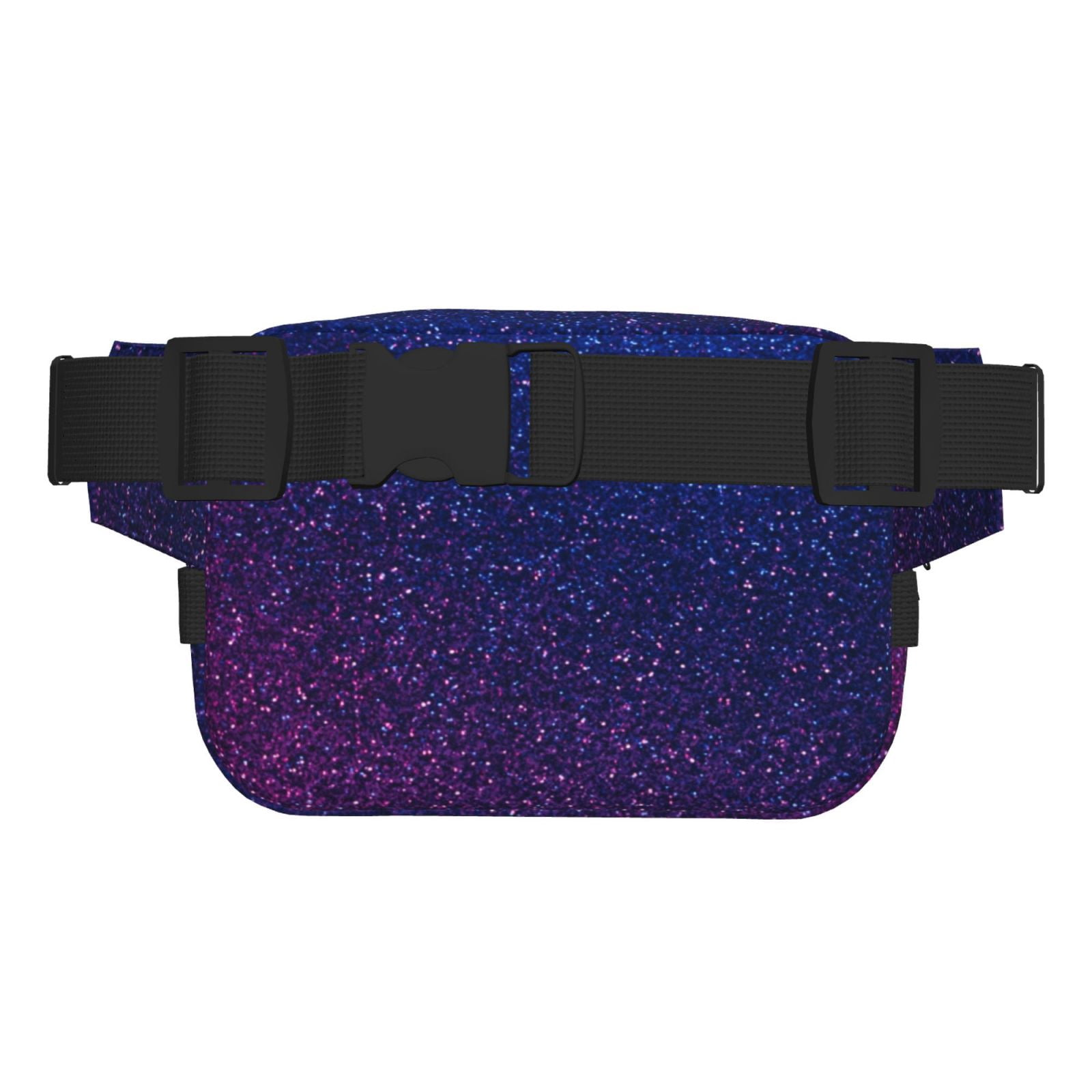 Fuzoiu Neon Glitter Print Unisex Square Double Layer Waist Bag,Crossbody Fanny Pack Travel Workout Accessory