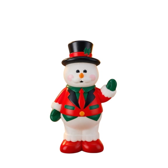 Christmas Decorations Snowman Porch Statue Resin Snowman Figurine With Top Hat Suit Indoor Outdoor Holiday Yard Decor