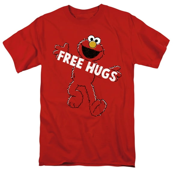 Sesame Street Elmo Free Hugs Unisex Adult T Shirt (4X-Large) Red