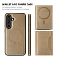 thumbnail image 5 of Dteck for Samsung Galaxy S24 FE Detachable Wallet Card PU Leather Magnetic Flip Cover RFID Blocking Card Holder Stand Compatible with Magsafe Accessory Phone Case, Desertgold, 5 of 6