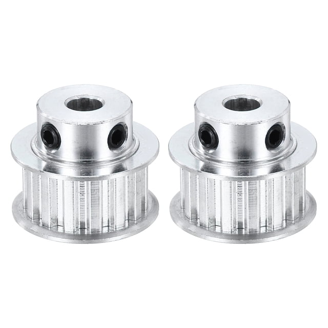 Uxcell 2 Pcs Polea de Aluminio, Rueda de Correa de Temporización Síncrona de 15 Dientes con Agujero de 8mm, Paso de 5.08mm, Ancho de Ranura de 11mm para Correa, Máquina CNC, Impresora 3D
