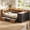 Brown, variant on Twin Size Daybed with 9 Drawers & Bookcase Storage Metal Platform Corner Bed with Hidden Storage, Vintage Brown