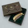 thumbnail image 4 of Plated Bronze Metal Beard Comb Hand Carved Ergonomic Design Exquisite Compact Portable Cool Style for Men Grooming Beard Care, 4 of 7