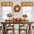 thumbnail image 5 of Valances for Windows Autumn Black Pumpkin Sunflower Rod Pocket Short Curtain for bathroom living room bedroom Orange Buffalo Plaid 1 Panel 54x18in, 5 of 9