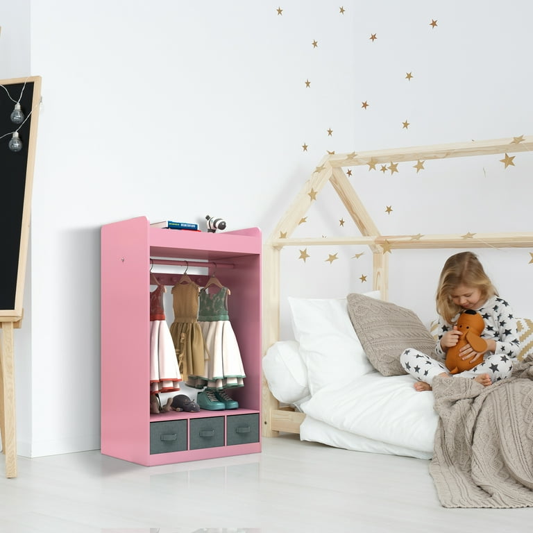 Montessori Wardrobe, Kids Clothing Rack, Wood Clothing Frame Rack
