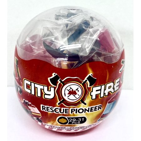 The Toy Network City Fire Rescue Construction, Building Block Mystery Capsule Set, Construction Toy, Building Toy