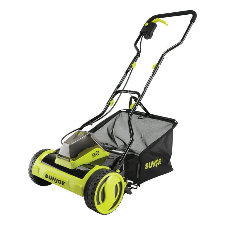 Sun Joe 24V Cordless 15 inch Push Reel Mower W Collection Bag