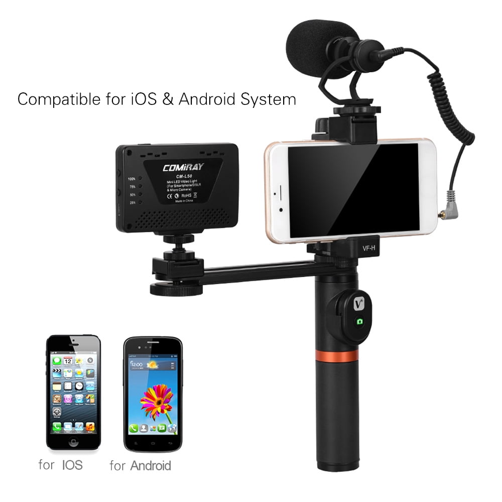 Viewflex H6 Smartphone Video Rig Hand Grip Handle Stabilizer Kit With Remote Control Led Light Video Microphone For 6 6s Plus For Galaxy S8 S8 Note 3 Huawei Walmart Com Walmart Com