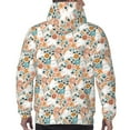 thumbnail image 3 of Bingfone Cute Rabbit Floral Men's Drawstring Hoodie Long Sleeve Pocket Sweatshirts-3X-Large, 3 of 6