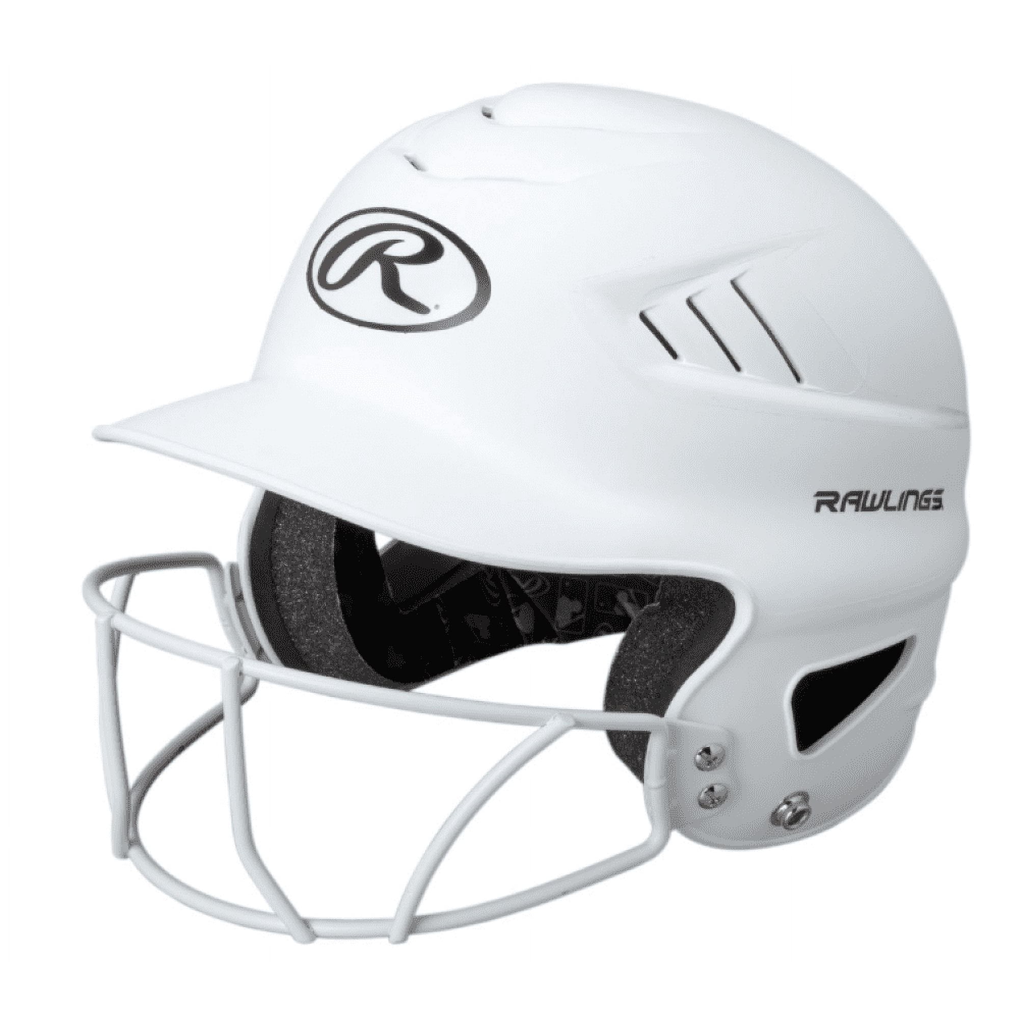 Rawlings Coolflo Fastpitch Softball Helmet with Face Guard, Matte White