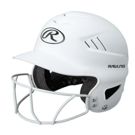 Rawlings Coolflo Fastpitch Softball Helmet with Face Guard, Matte White