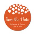 thumbnail image 1 of Darling Souvenir Round 45 Pieces Hearts Save The Date Stickers Wedding Personalized Bride Groom Names And Date Envelope Seals - Orange, 1 of 4