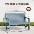 thumbnail image 3 of GONICHA Garden Bench for 2-Person,All-Weather Outdoor Bench for Patio, Park and Porch, Blue, 3 of 10