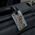 thumbnail image 4 of Dogs Outdoors on Fence Pattern Rectangle Leather Luggage Card Suitcase Carry-On ID Tag, 4 of 8
