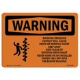 thumbnail image 1 of SignMission OS-WS-A-1824-L-12827 18 x 24 in. OSHA Warning Sign - Rotating Driveline Contact Cause Death, 1 of 1