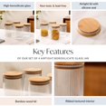 thumbnail image 4 of Borosilicate Glass Jars With Fluted Design Set Of 4 - Clear, 1100ml Each | Containers For Stylish Food Storage, Organization & Gifting Purposes - Airtight, Stylish & Durable, 4 of 5