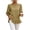 Khaki, variant on Womens Tops Fashion Cotton Round Neck Loose Three Quarter Sleeves Top